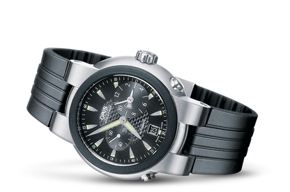 TT1 Worldtimer, Black, Rubber Strap