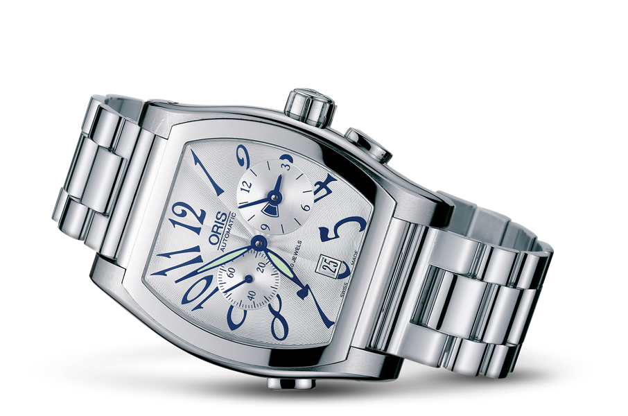Tonneau Worldtimer, Grey, Stainless steel Strap