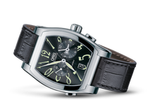 Tonneau Worldtimer, Black, Leather Strap