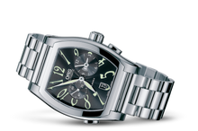 Tonneau Worldtimer, Black, Stainless steel Strap