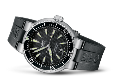 Divers Date, Black, Rubber Strap