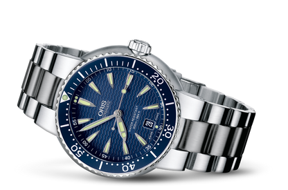 Divers Date, Blue, Stainless steel Strap