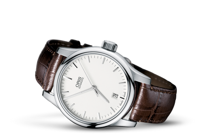 Classic Date, Grey, Leather Strap