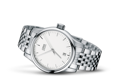 Classic Date, Grey, Stainless steel Strap