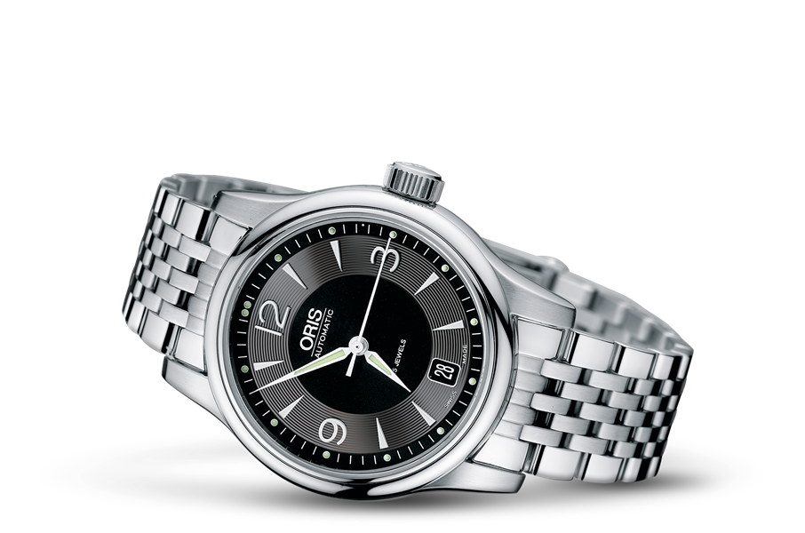 Classic Date 2006, Black, Stainless steel Strap