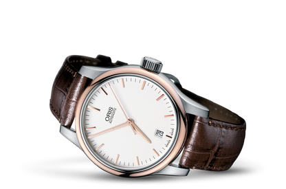 Classic Date, Grey, Leather Strap