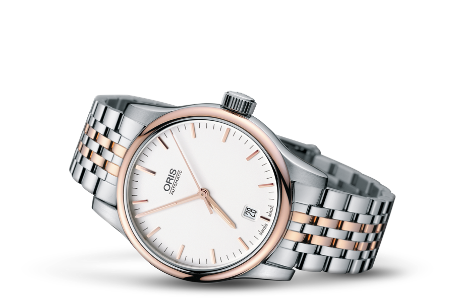 Classic Date, Grey, Stainless steel Strap