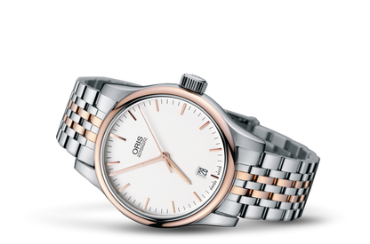 Classic Date, Grey, Stainless steel Strap