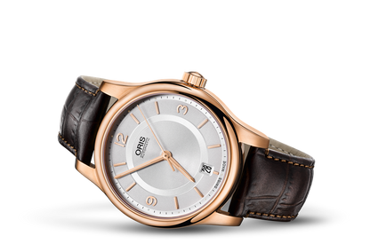 Classic Date, Grey, Leather Strap