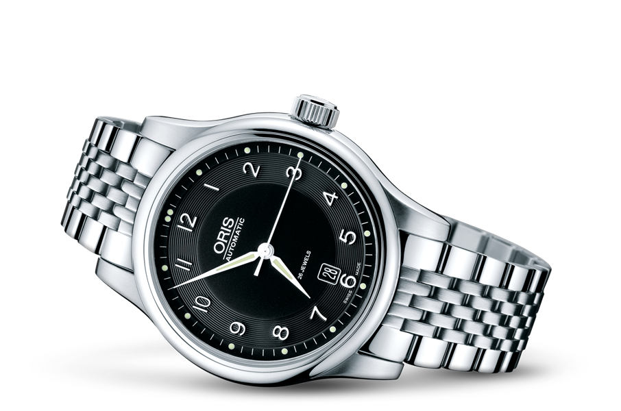 Classic Date 2006, Black, Stainless steel Strap