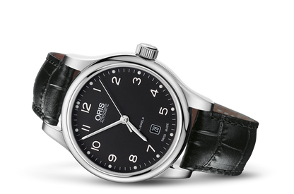 Classic Date, Black, Leather Strap