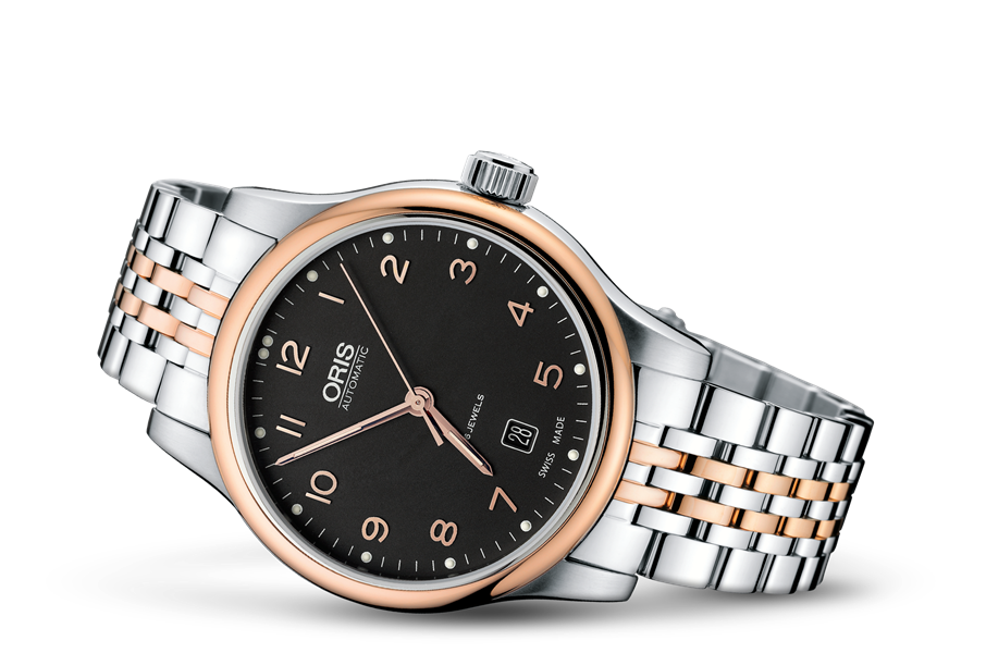 Classic Date, Black, Stainless steel Strap