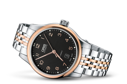 Classic Date, Black, Stainless steel Strap