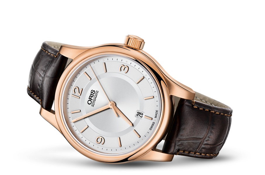 Classic Date, Grey, Leather Strap