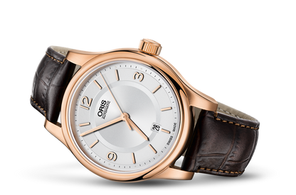 Classic Date, Grey, Leather Strap