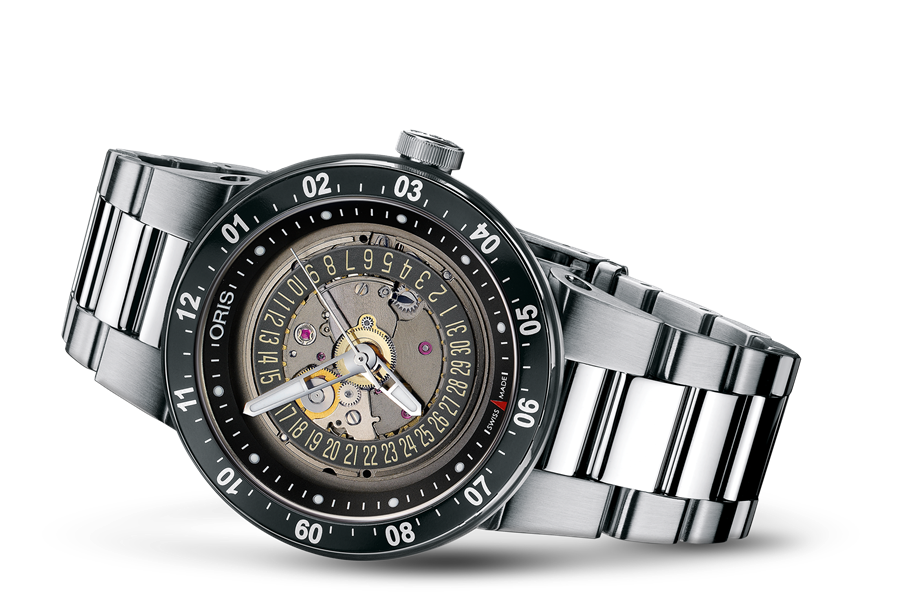 WilliamsF1 Team Skeleton Engine Date, Black, Stainless steel Strap