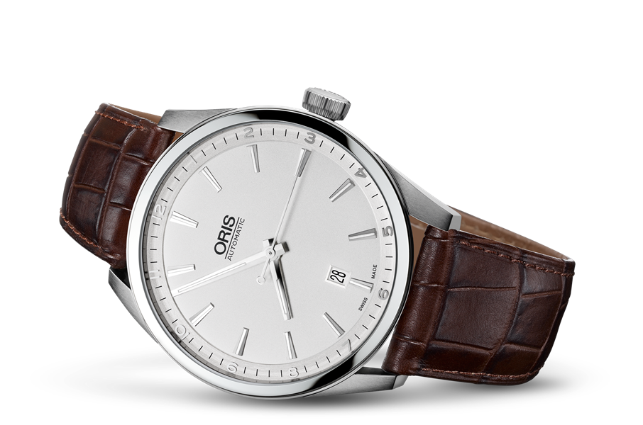 Artix Date, Grey, Leather Strap
