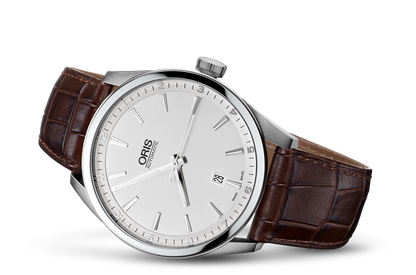 Artix Date, Grey, Leather Strap