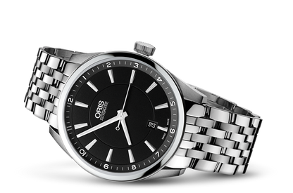 Artix Date, Black, Stainless steel Strap