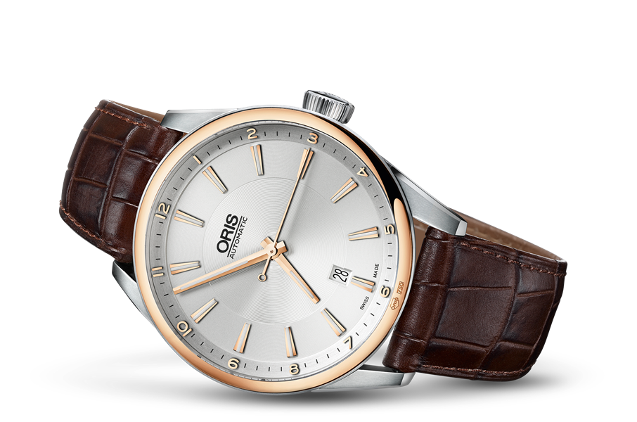 Artix Date, Grey, Leather Strap