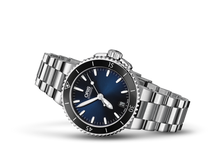 Aquis Date, Blue, Stainless steel Strap