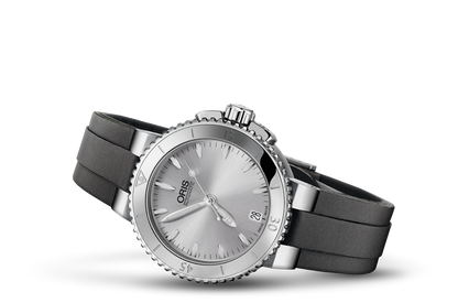 Aquis Date, Grey, Textile Strap