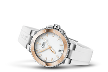 Aquis Date, White, Rubber Strap