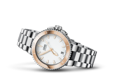 Aquis Date, White, Stainless steel Strap