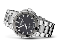 Aquis Date, Grey, Stainless steel Strap