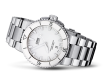 Aquis Date, White, Stainless steel Strap