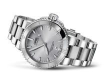 Aquis Date, Grey, Stainless steel Strap