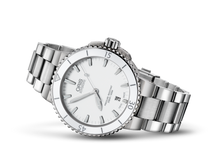 Aquis Date, White, Stainless steel Strap