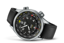 Big Crown ProPilot Altimeter with Meter Scale, Black, Leather Strap