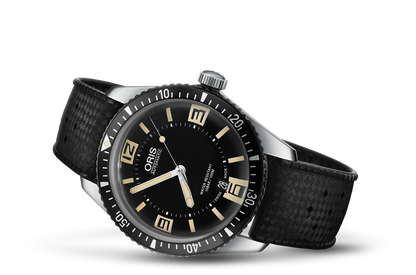 Divers Sixty-Five, Black, Rubber Strap