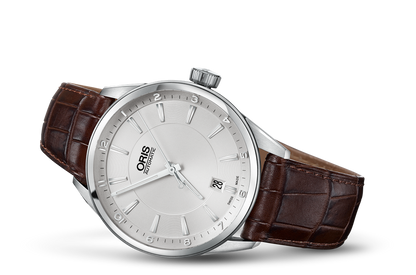 Artix Date, Grey, Leather Strap