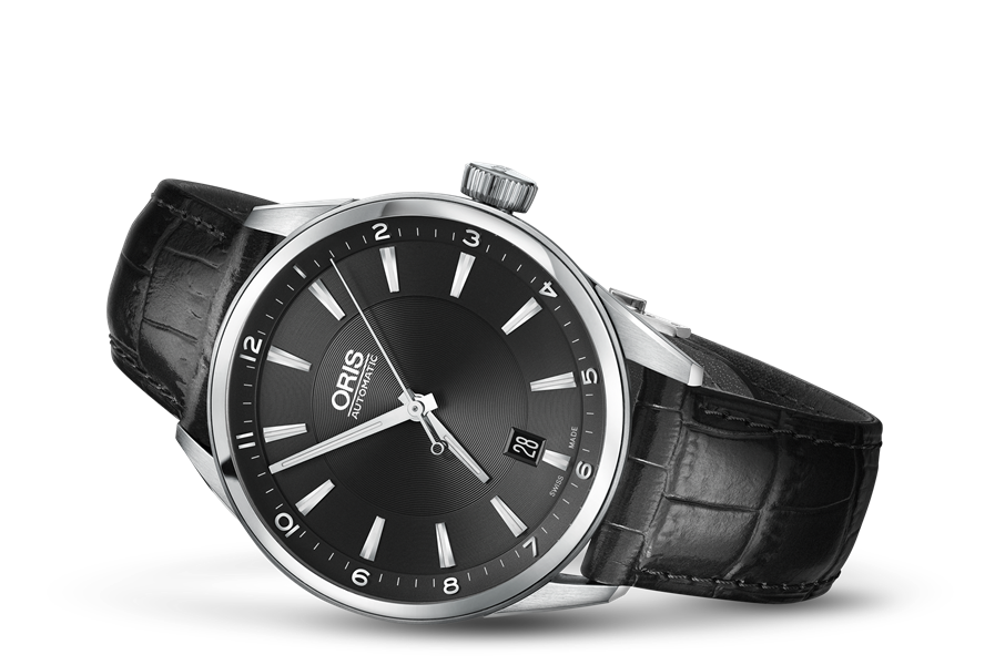 Artix Date, Black, Leather Strap