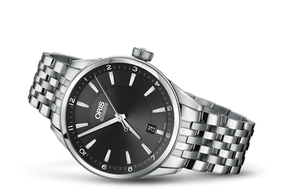 Artix Date, Black, Stainless steel Strap