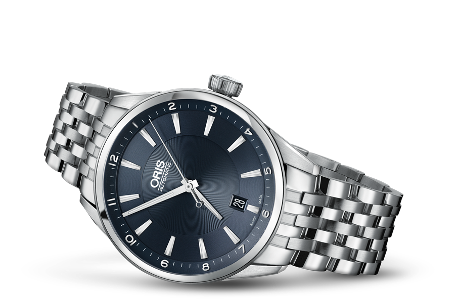 Artix Date, Blue, Stainless steel Strap