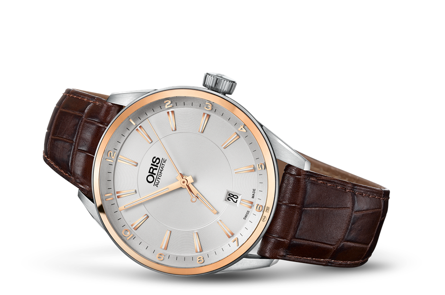 Artix Date, Grey, Leather Strap