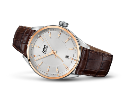 Artix Date, Grey, Leather Strap