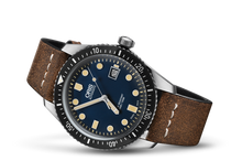 Divers Sixty-Five, Blue, Leather Strap
