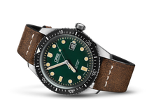 Divers Sixty-Five, Green, Leather Strap