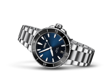 Aquis Date, Blue, Stainless steel Strap