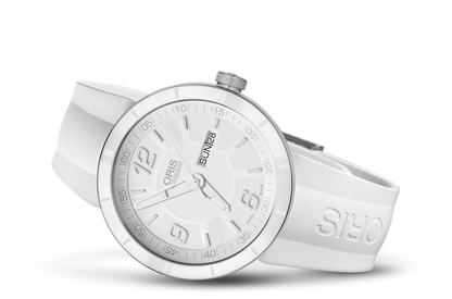 TT1 Day Date, White, Rubber Strap
