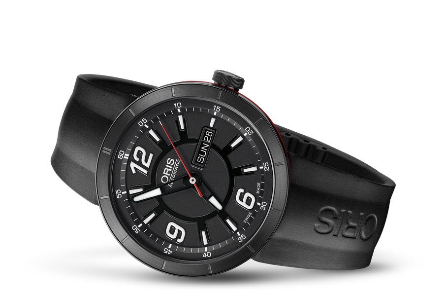 TT1 Day Date, Black, Rubber Strap