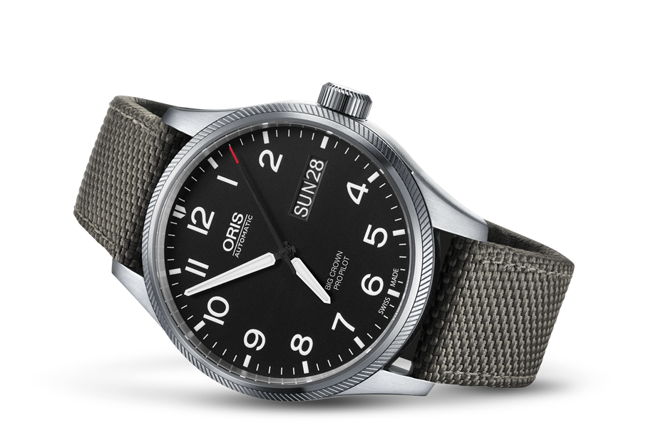 Big Crown ProPilot Big Day Date, Black, Textile Strap