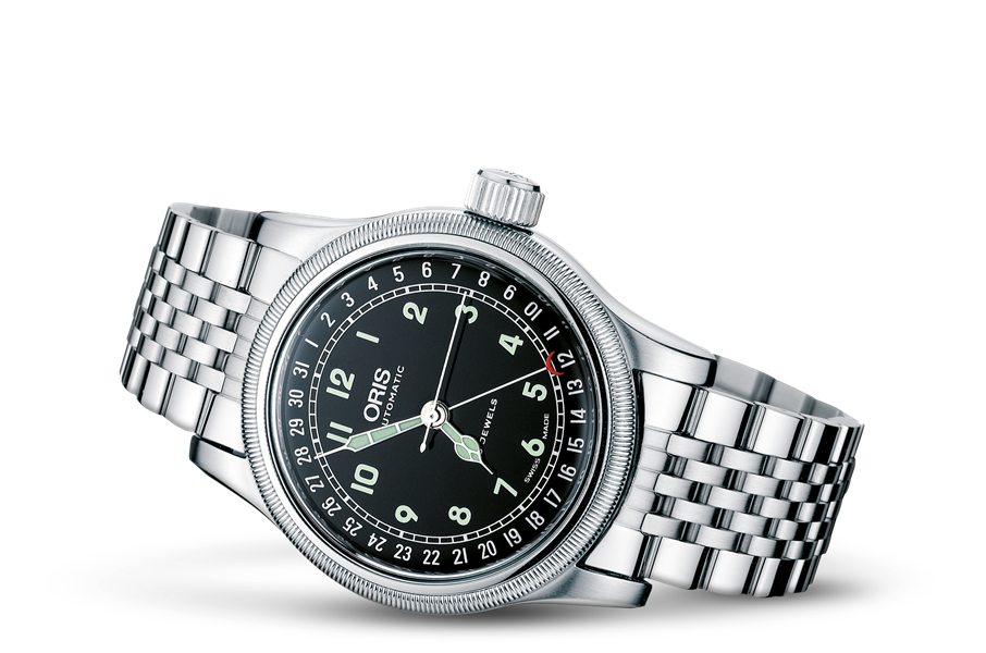 Big Crown Original Pointer Date, Black, Stainless steel Strap
