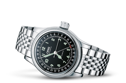 Big Crown Original Pointer Date, Black, Stainless steel Strap
