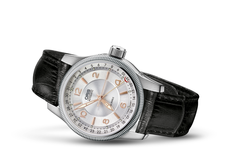 Big Crown Pointer Date, Grey, Leather Strap
