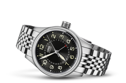 Big Crown Pointer Date, Black, Stainless steel Strap